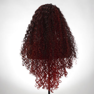Wine Frenzy | Synthetic Wig | Ombre Black and Red | 28 inches